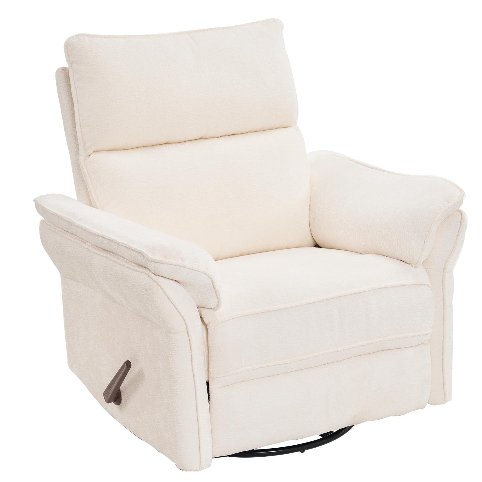 Oversized Power Recliner Chair Swivel Glider with Massage and Heat, Rocker Nursery Recliner for Adults with Adjustable Headrest, 26" Extra Wide Nursery Chair with Overstuffed Armrest,Light Grey