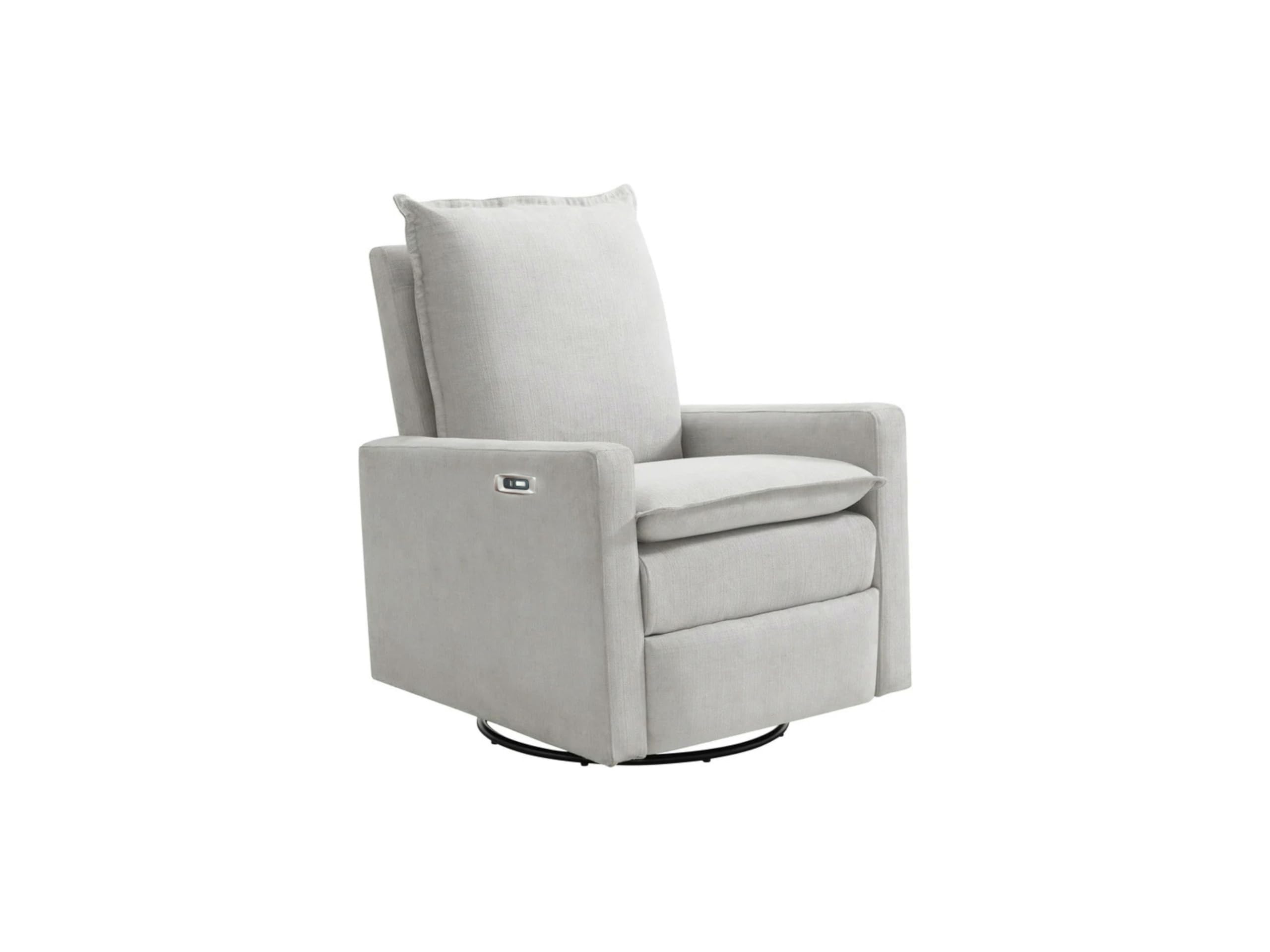 Oxford Baby Uptown Upholstered Glider Recliner Rocking Chair 360° Swivel for Nursery and Living Room - Boucle White