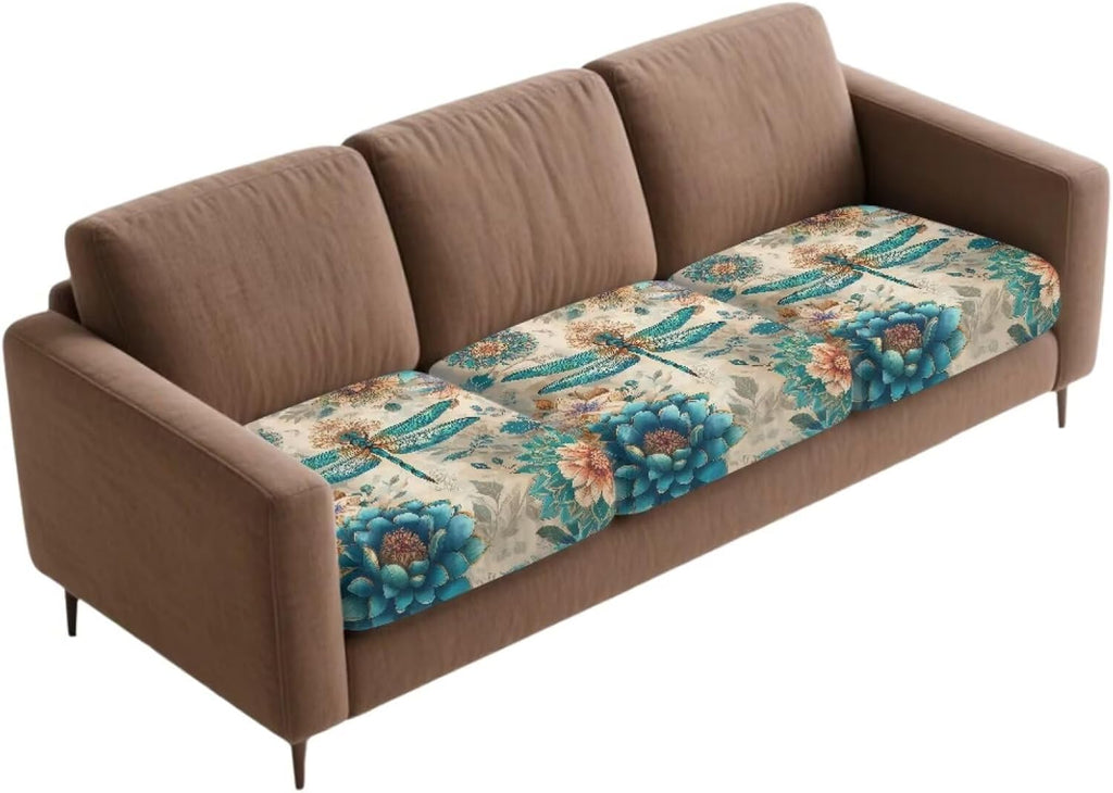 Talayituse Boho Mandala Dragonfly Print Patio Stretch Outdoor Cushion Covers Sofa Couch Covers Replacement Couch Slipcover for Sofa Seat Chair Porch Patio Furniture Protector Washable