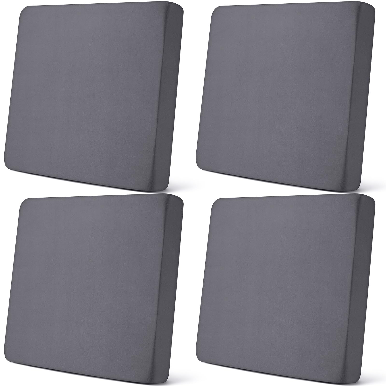 Newwiee Set of 4 Stretch Patio Cushion Covers Sofa Couch Seat Chair Slipcovers Cushion Cover Replacement Furniture Protector for Pets Washable(Beige,Seat Cover,Solid)