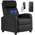 BestMassage | Recliner Chair | with 2 Point Massage Function | Leather Dark Brown | with Lumbar Support, Adjustable Push Back, Footrest & Padded Seat | Easy Assembly | for Living Room, Home Theatre