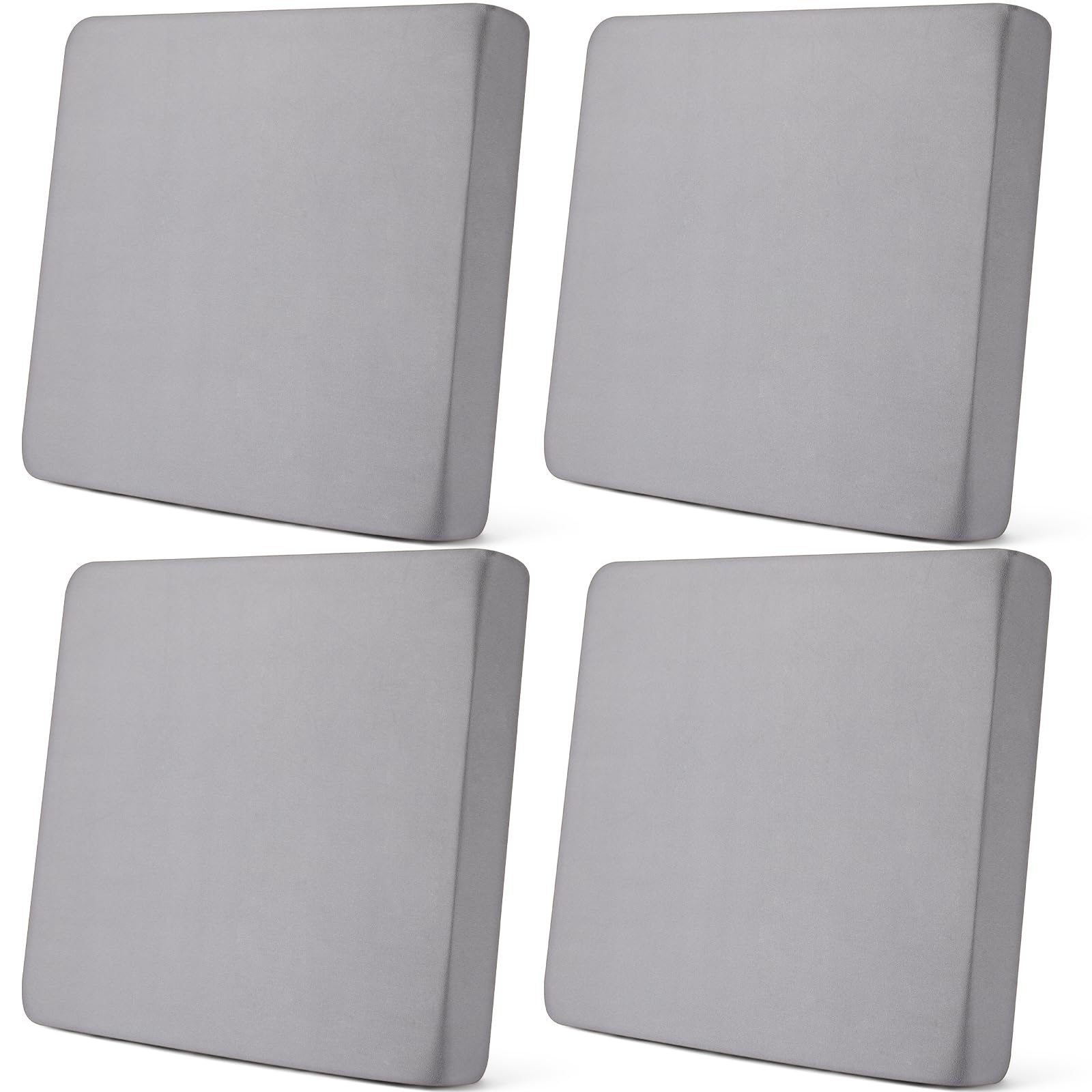 Newwiee Set of 4 Stretch Patio Cushion Covers Sofa Couch Seat Chair Slipcovers Cushion Cover Replacement Furniture Protector for Pets Washable(Beige,Seat Cover,Solid)
