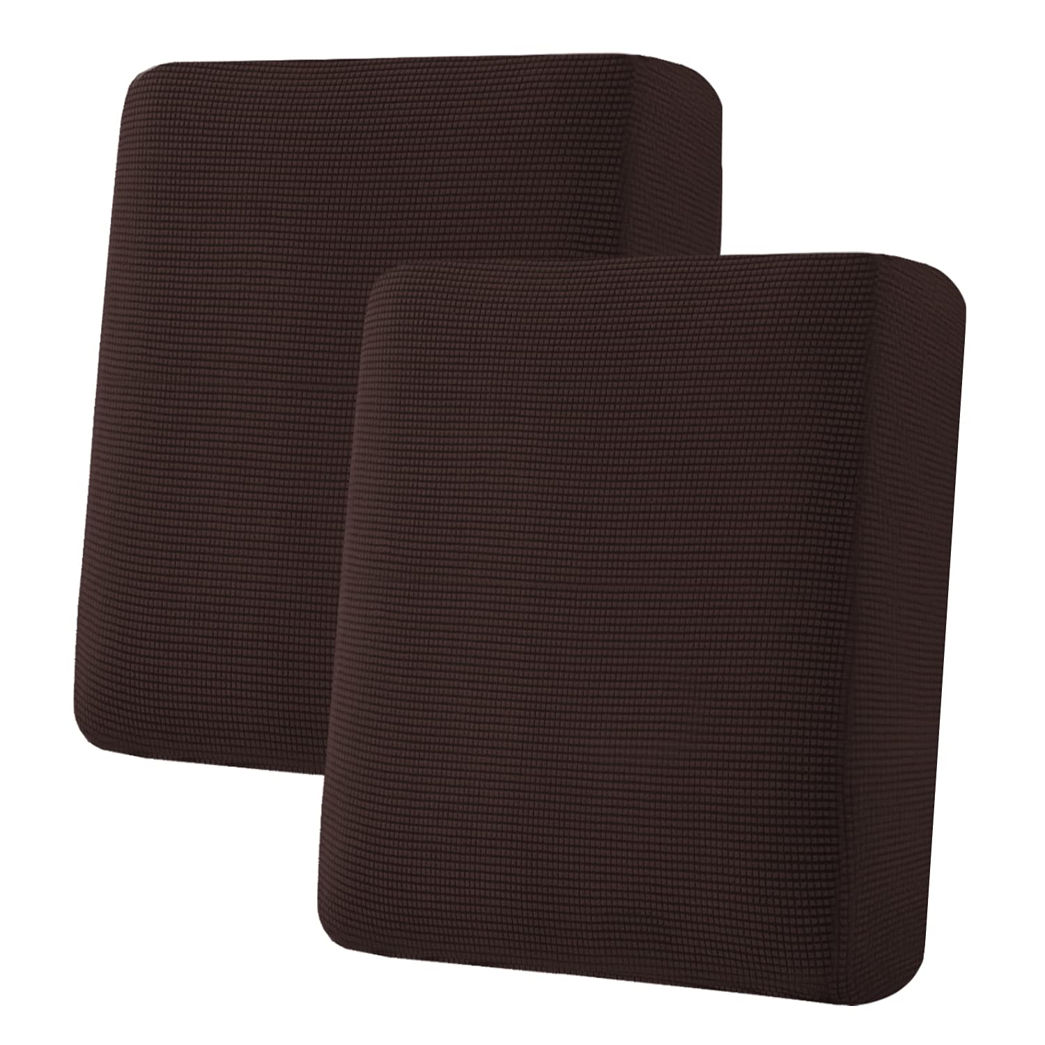 H.VERSAILTEX Super Stretch Individual Seat Cushion Covers, Thick Jacquard Textured Twill Fabric (3 Piece XL Sofa Cushion Covers, Grey)