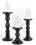 Large Candle Holders for Pillar Candles - Rustic Farmhouse Style Home Decor - Perfect for Table Centerpieces, Coffee Table or Fireplace Mantel - 3 Piece Set - White