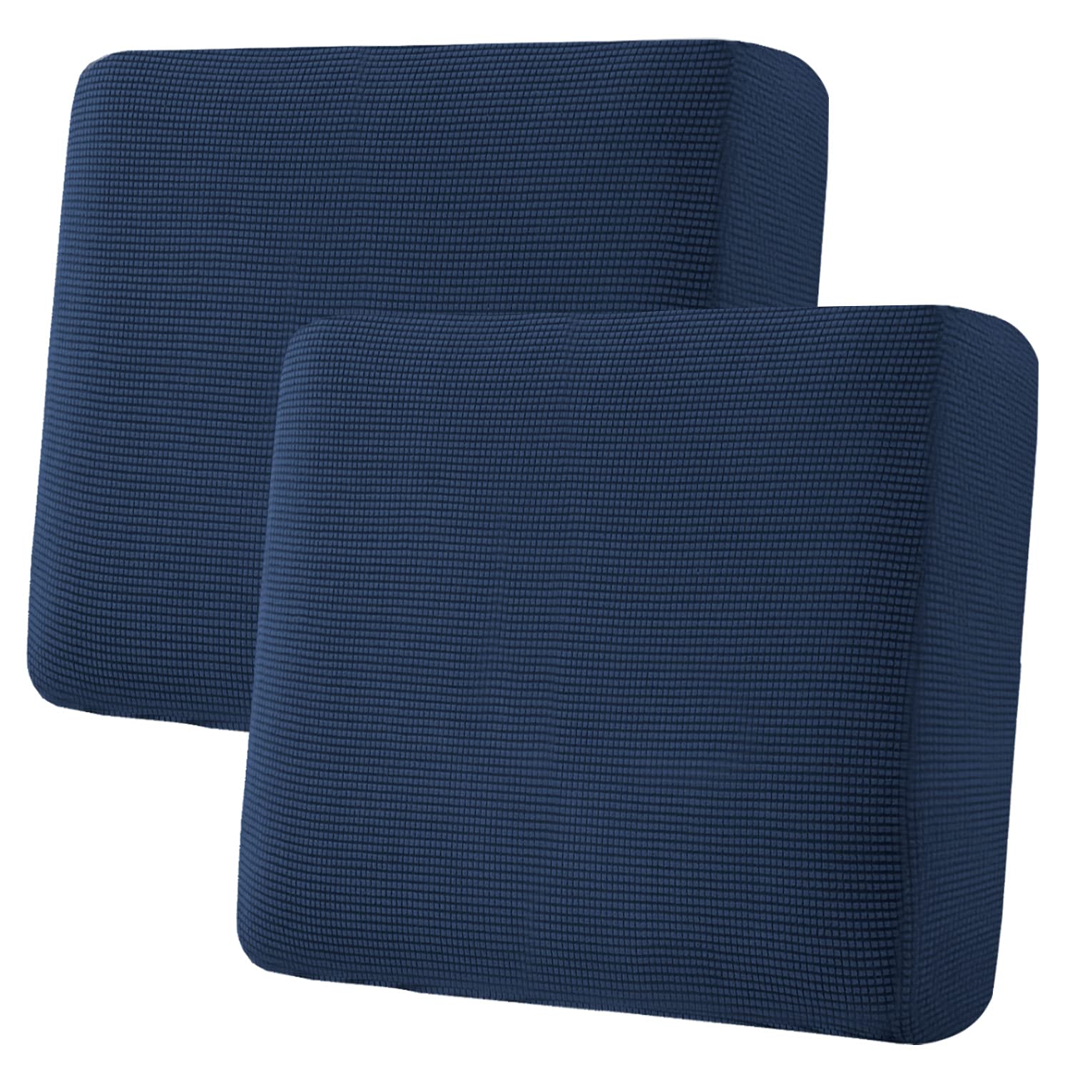 H.VERSAILTEX Super Stretch Individual Seat Cushion Covers, Thick Jacquard Textured Twill Fabric (3 Piece XL Sofa Cushion Covers, Grey)