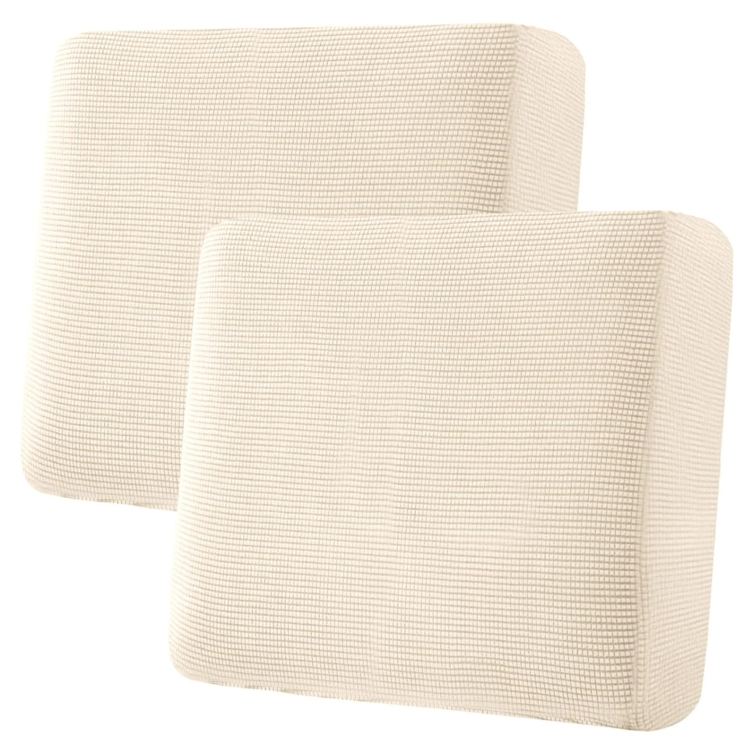 H.VERSAILTEX Super Stretch Individual Seat Cushion Covers, Thick Jacquard Textured Twill Fabric (3 Piece XL Sofa Cushion Covers, Grey)