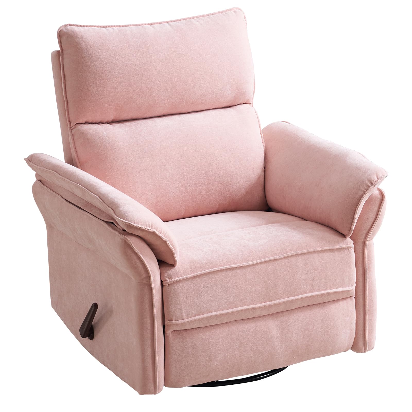 Oversized Power Recliner Chair Swivel Glider with Massage and Heat, Rocker Nursery Recliner for Adults with Adjustable Headrest, 26" Extra Wide Nursery Chair with Overstuffed Armrest,Light Grey