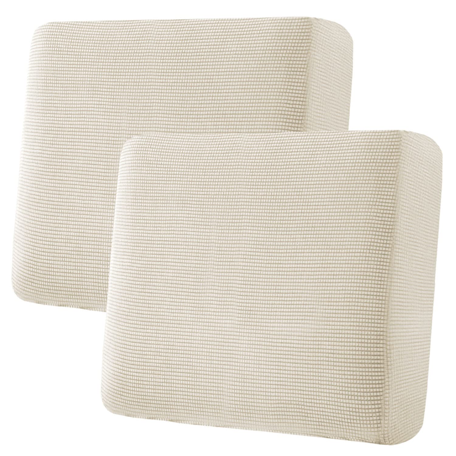 H.VERSAILTEX Super Stretch Individual Seat Cushion Covers, Thick Jacquard Textured Twill Fabric (3 Piece XL Sofa Cushion Covers, Grey)