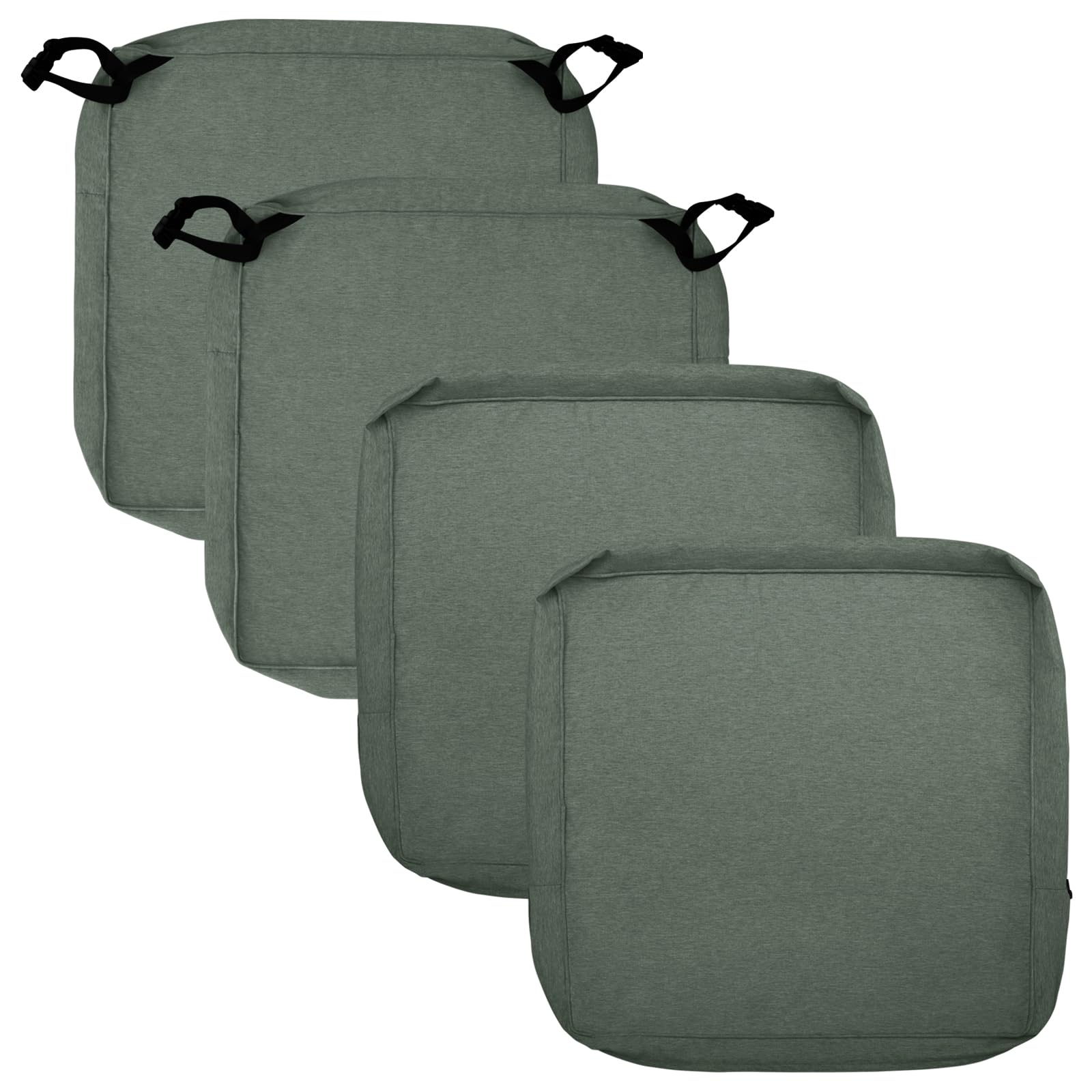 Easy-Going Patio Cushion Covers 24x22x4 Inch 4 Pack, Linen Look Outdoor Water Resistant Chair Seat Cushion Slipcover with Zipper for Outdoor Furniture, Covers Only! Navy