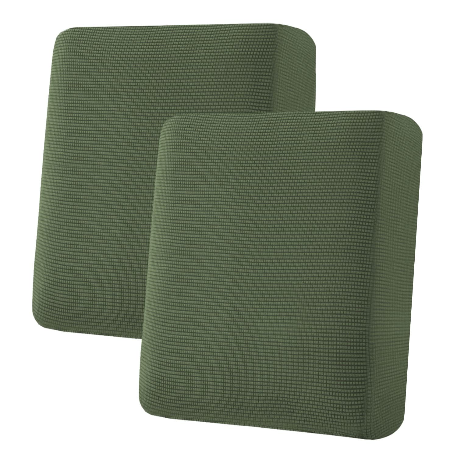 H.VERSAILTEX Super Stretch Individual Seat Cushion Covers, Thick Jacquard Textured Twill Fabric (3 Piece XL Sofa Cushion Covers, Grey)
