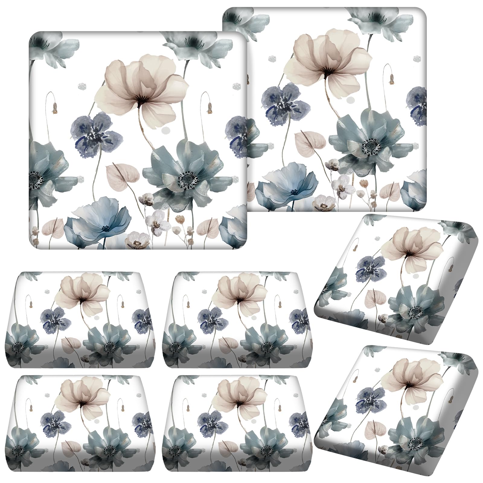 Hosuly 8 Pcs Spring Wildflower Sofa Cushion Cover for Patio Summer Floral Stretch Outdoor Sofa Seat Cushions Covers Tropical Flower Indoor Replacement Couch Slipcover Flexibility Chair Seat Cover