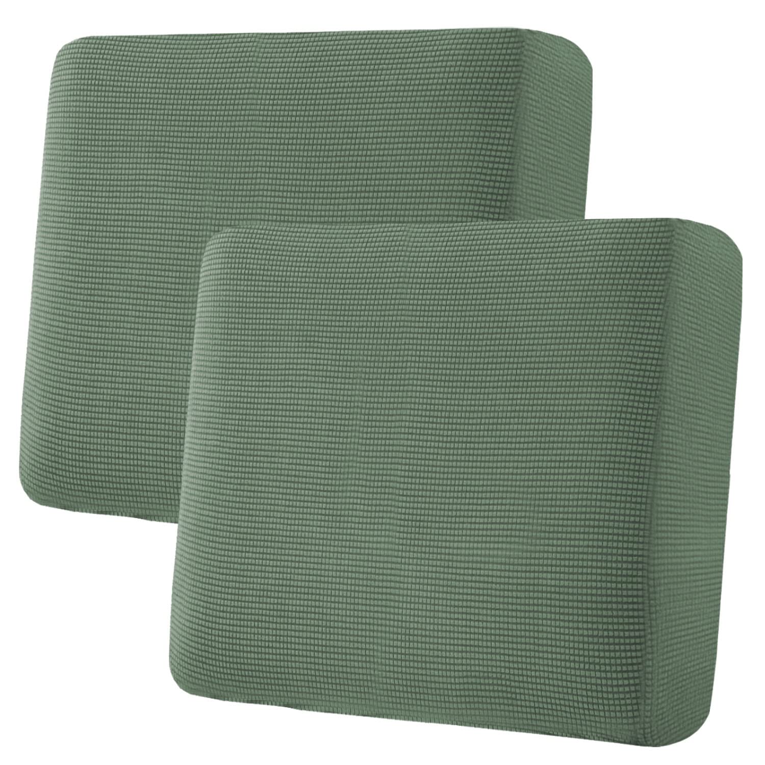 H.VERSAILTEX Super Stretch Individual Seat Cushion Covers, Thick Jacquard Textured Twill Fabric (3 Piece XL Sofa Cushion Covers, Grey)