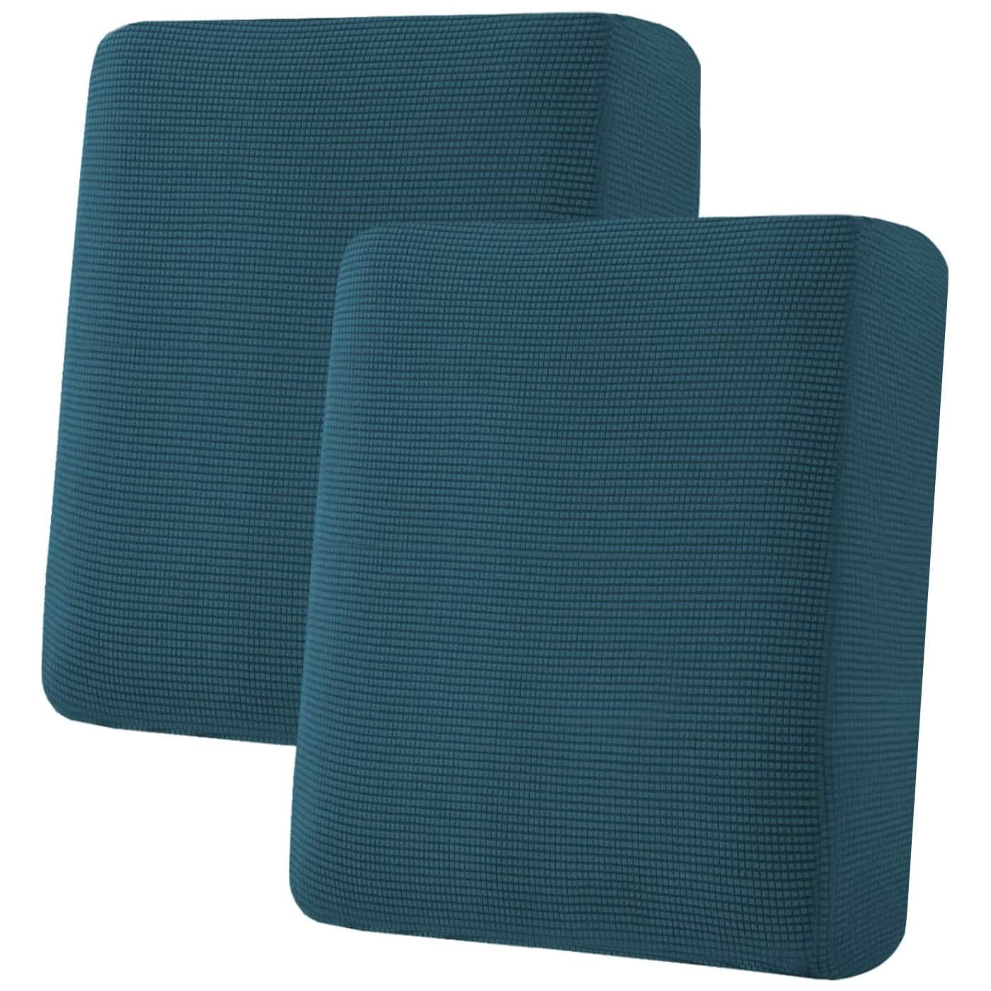 H.VERSAILTEX Super Stretch Individual Seat Cushion Covers, Thick Jacquard Textured Twill Fabric (3 Piece XL Sofa Cushion Covers, Grey)