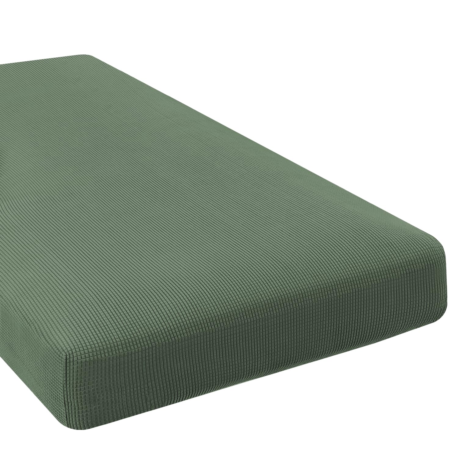 H.VERSAILTEX Super Stretch Individual Seat Cushion Covers, Thick Jacquard Textured Twill Fabric (3 Piece XL Sofa Cushion Covers, Grey)