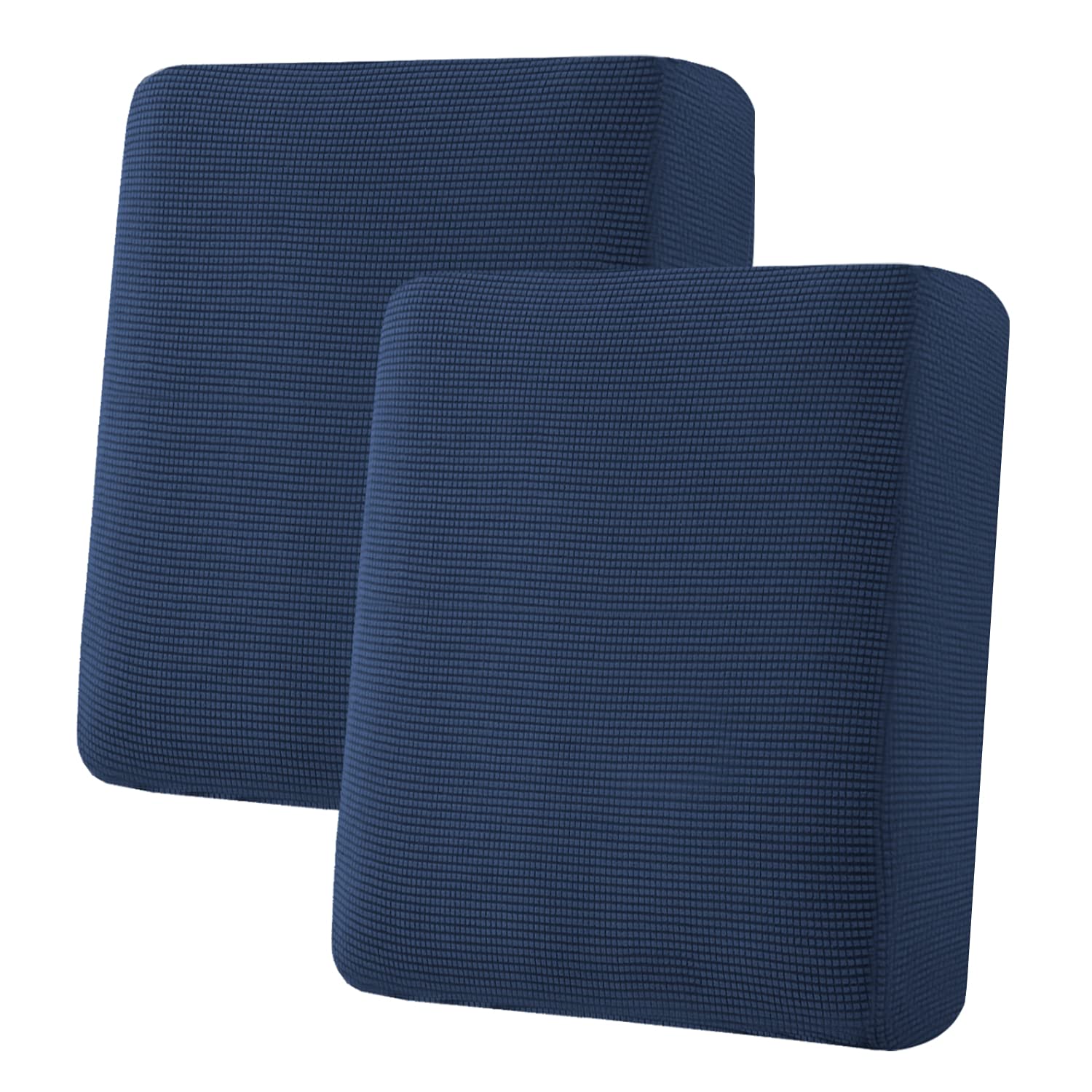 H.VERSAILTEX Super Stretch Individual Seat Cushion Covers, Thick Jacquard Textured Twill Fabric (3 Piece XL Sofa Cushion Covers, Grey)