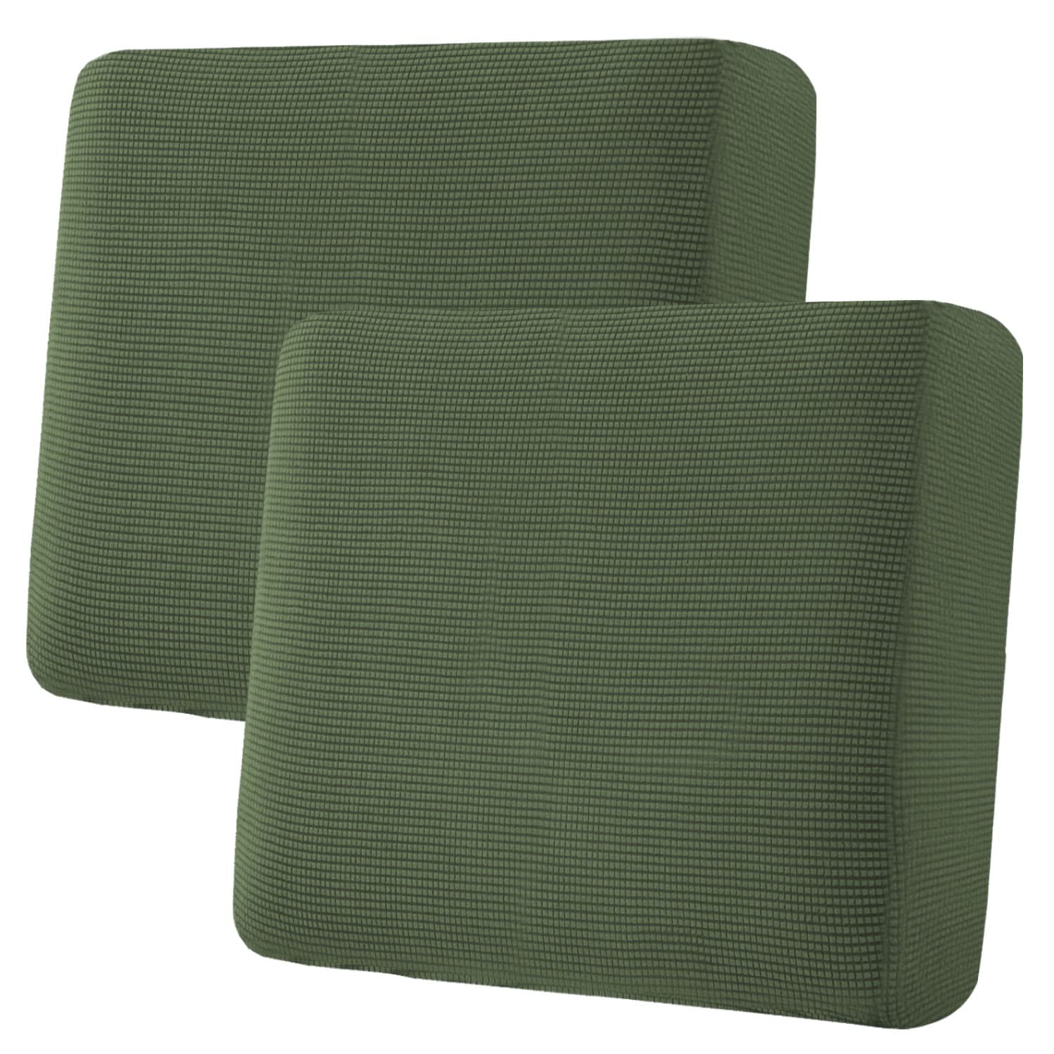 H.VERSAILTEX Super Stretch Individual Seat Cushion Covers, Thick Jacquard Textured Twill Fabric (3 Piece XL Sofa Cushion Covers, Grey)