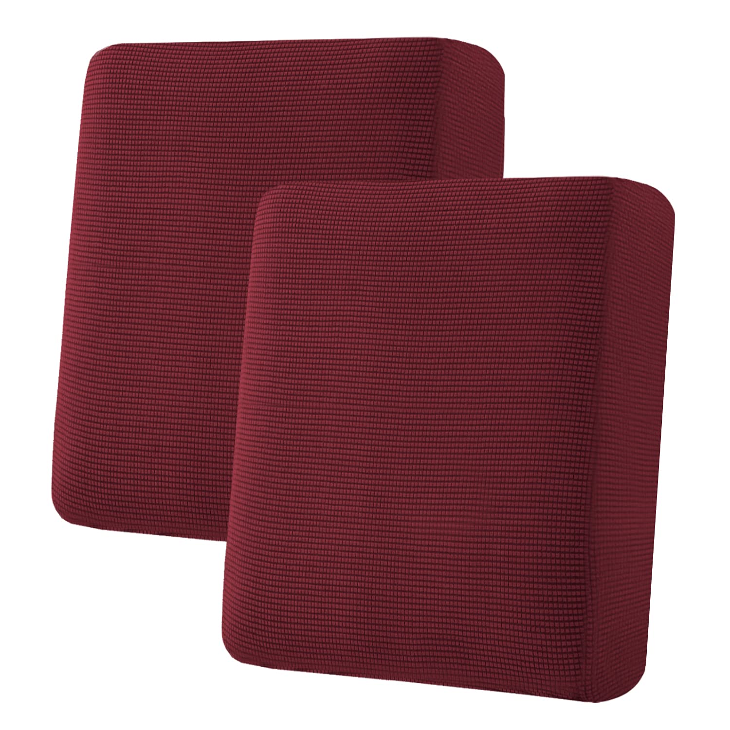 H.VERSAILTEX Super Stretch Individual Seat Cushion Covers, Thick Jacquard Textured Twill Fabric (3 Piece XL Sofa Cushion Covers, Grey)