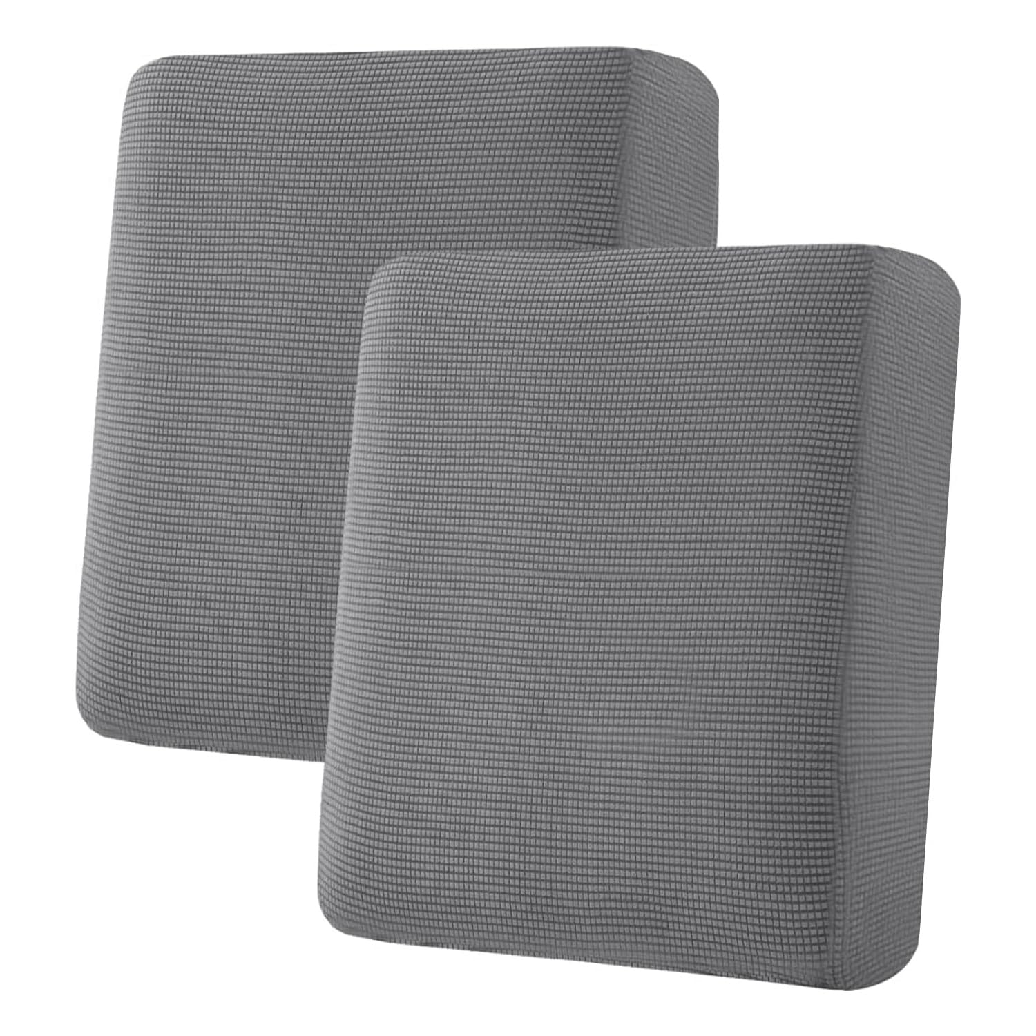 H.VERSAILTEX Super Stretch Individual Seat Cushion Covers, Thick Jacquard Textured Twill Fabric (3 Piece XL Sofa Cushion Covers, Grey)
