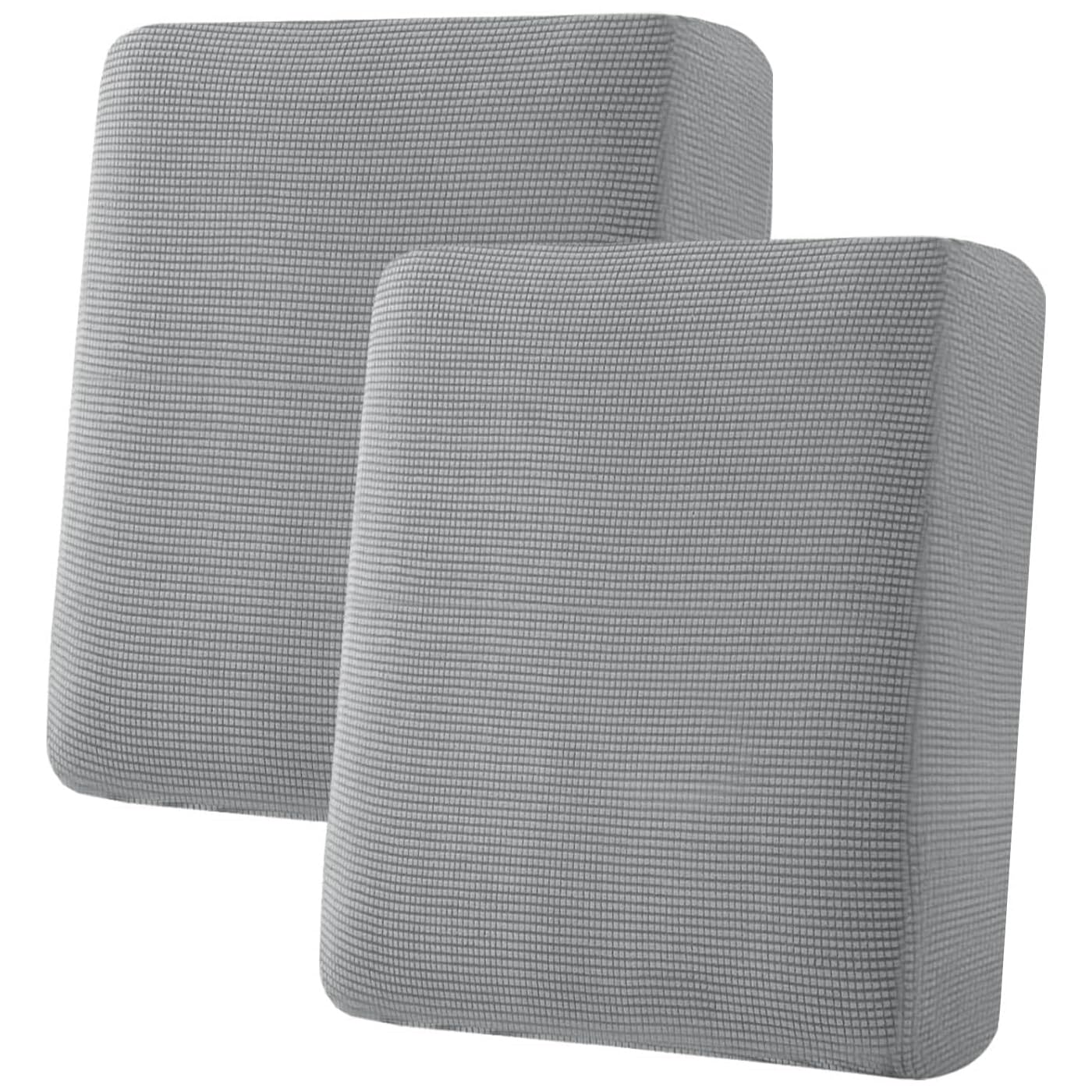 H.VERSAILTEX Super Stretch Individual Seat Cushion Covers, Thick Jacquard Textured Twill Fabric (3 Piece XL Sofa Cushion Covers, Grey)