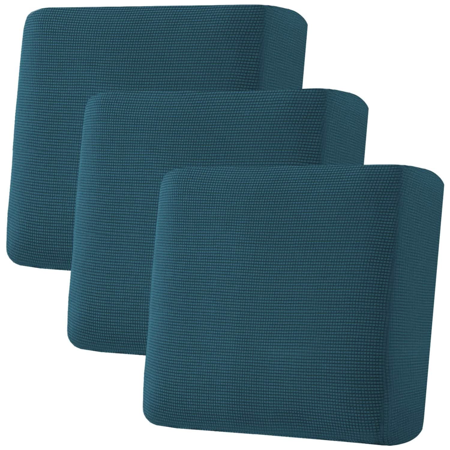 H.VERSAILTEX Super Stretch Individual Seat Cushion Covers, Thick Jacquard Textured Twill Fabric (3 Piece XL Sofa Cushion Covers, Grey)