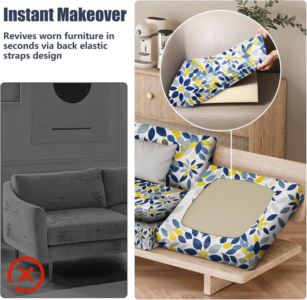 8Pcs Stretch Washable Patio Sofa Cushion Covers