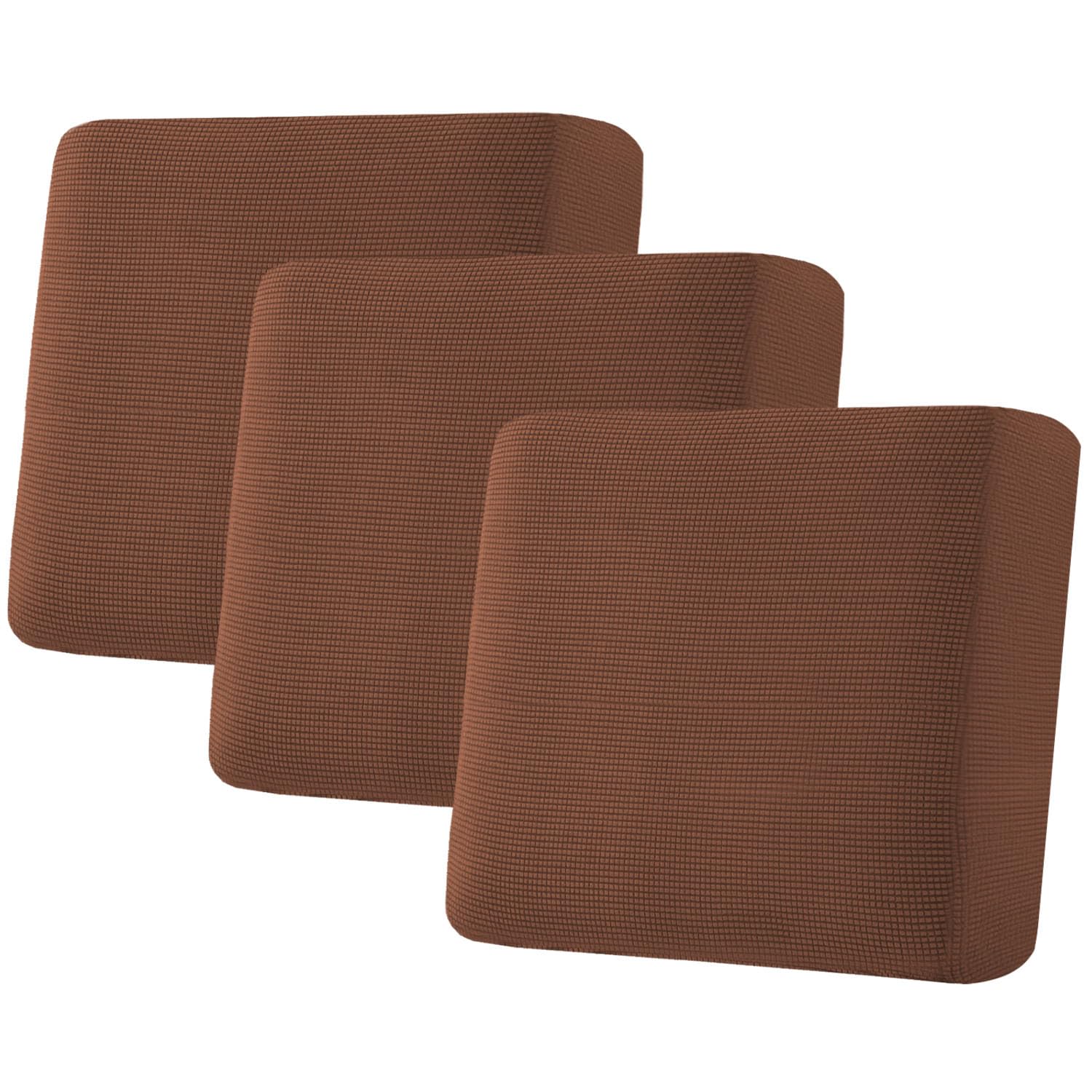 H.VERSAILTEX Super Stretch Individual Seat Cushion Covers, Thick Jacquard Textured Twill Fabric (3 Piece XL Sofa Cushion Covers, Grey)