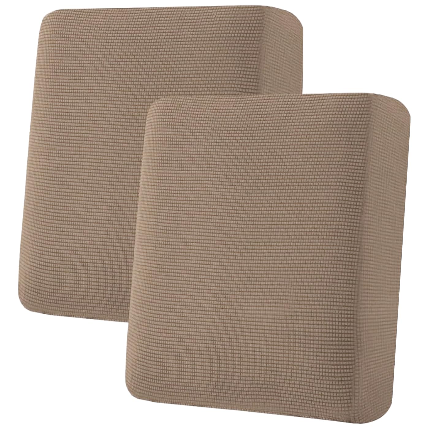 H.VERSAILTEX Super Stretch Individual Seat Cushion Covers, Thick Jacquard Textured Twill Fabric (3 Piece XL Sofa Cushion Covers, Grey)