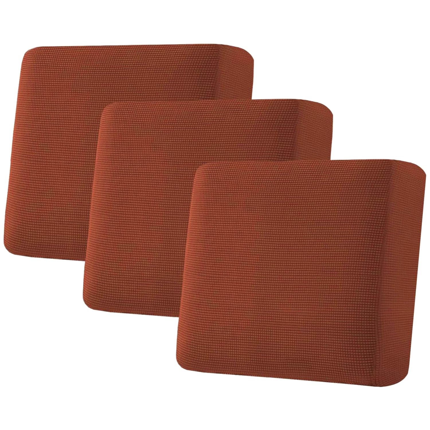 H.VERSAILTEX Super Stretch Individual Seat Cushion Covers, Thick Jacquard Textured Twill Fabric (3 Piece XL Sofa Cushion Covers, Grey)