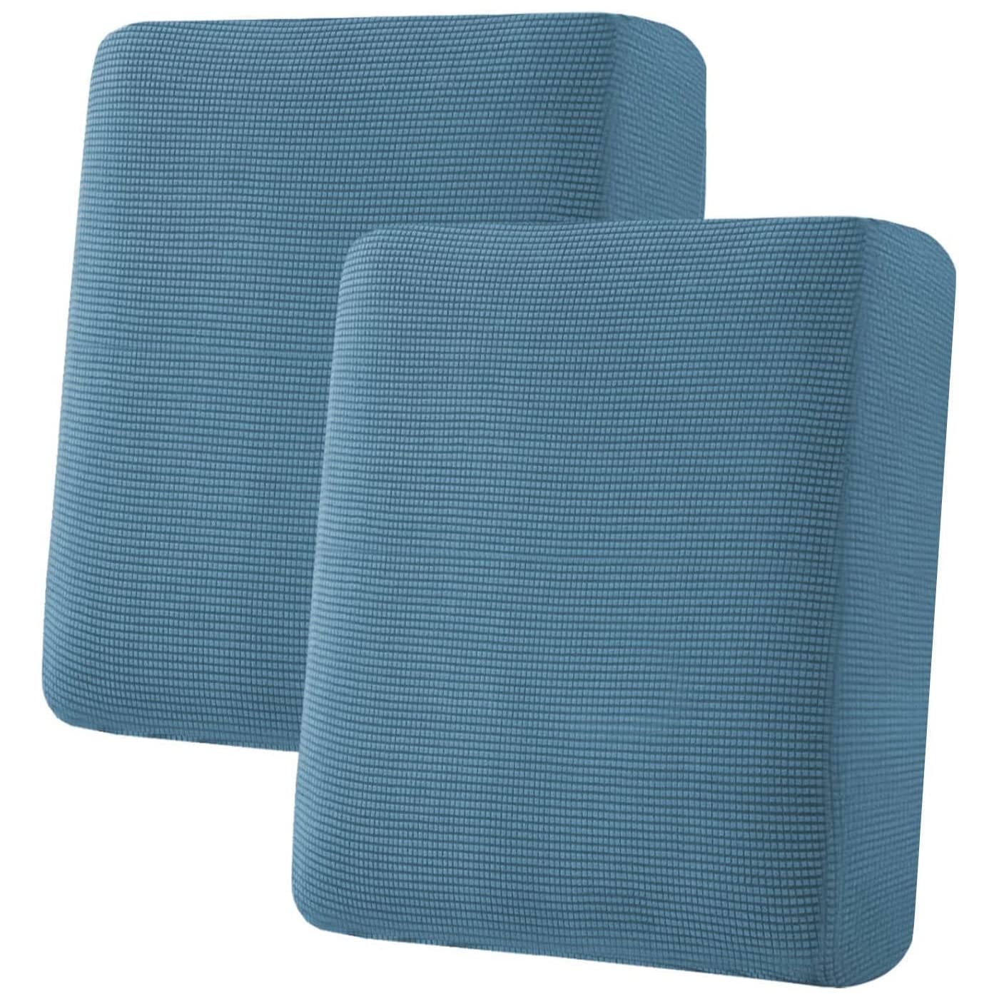H.VERSAILTEX Super Stretch Individual Seat Cushion Covers, Thick Jacquard Textured Twill Fabric (3 Piece XL Sofa Cushion Covers, Grey)