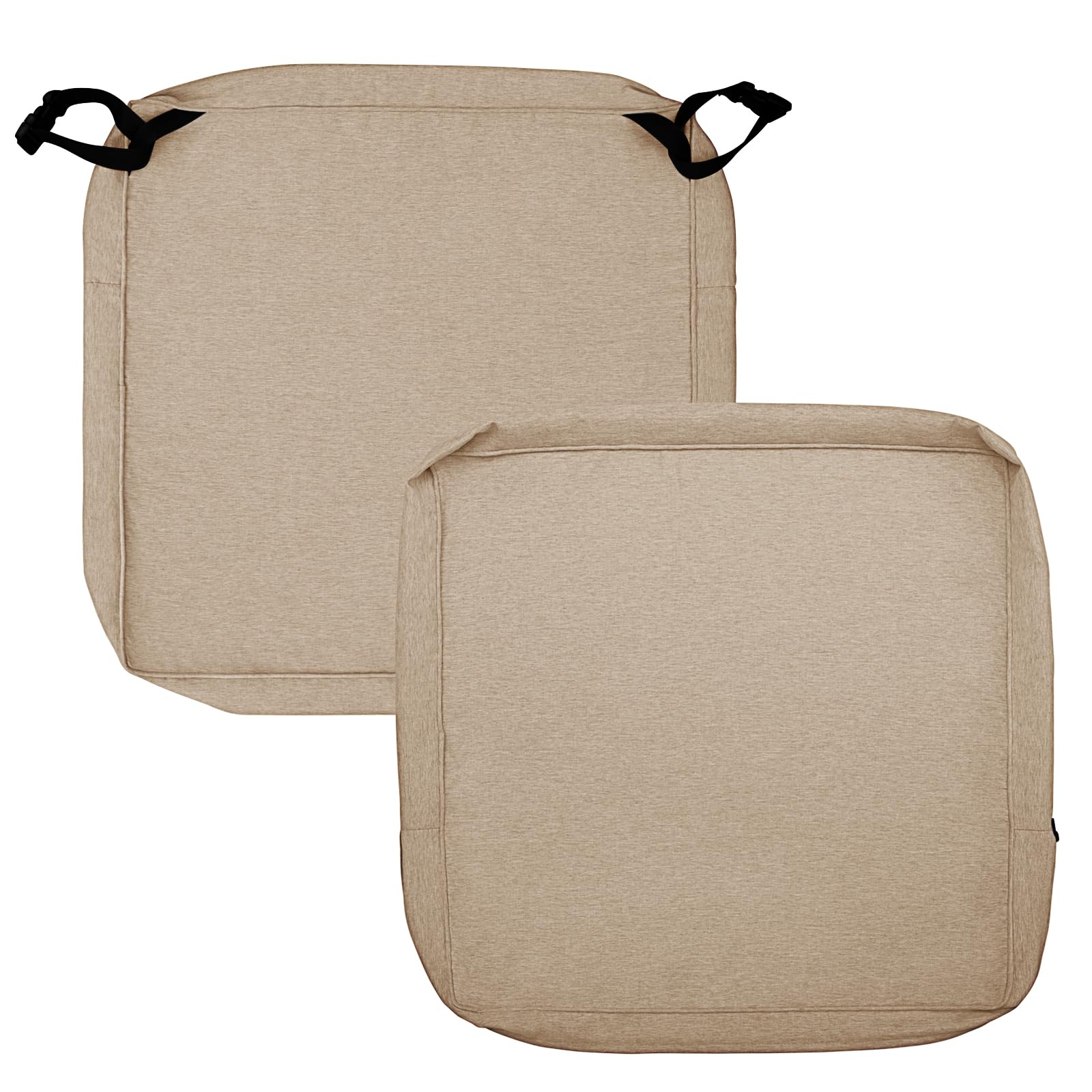 Easy-Going Patio Cushion Covers 24x22x4 Inch 4 Pack, Linen Look Outdoor Water Resistant Chair Seat Cushion Slipcover with Zipper for Outdoor Furniture, Covers Only! Navy