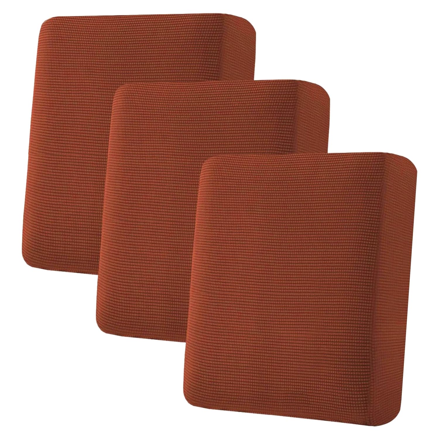 H.VERSAILTEX Super Stretch Individual Seat Cushion Covers, Thick Jacquard Textured Twill Fabric (3 Piece XL Sofa Cushion Covers, Grey)