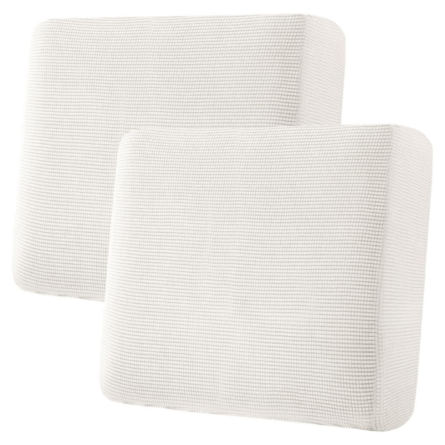 H.VERSAILTEX Super Stretch Individual Seat Cushion Covers, Thick Jacquard Textured Twill Fabric (3 Piece XL Sofa Cushion Covers, Grey)