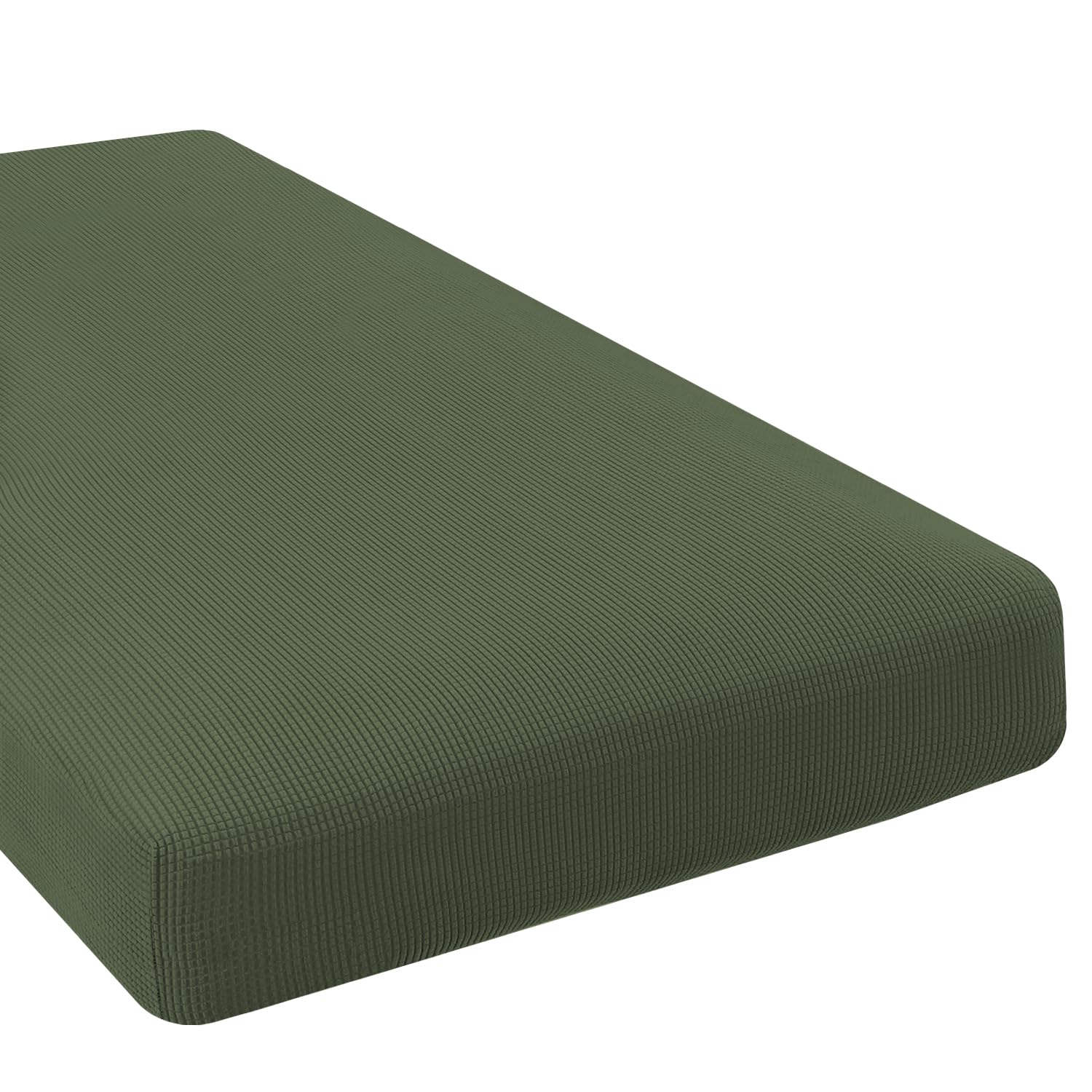 H.VERSAILTEX Super Stretch Individual Seat Cushion Covers, Thick Jacquard Textured Twill Fabric (3 Piece XL Sofa Cushion Covers, Grey)