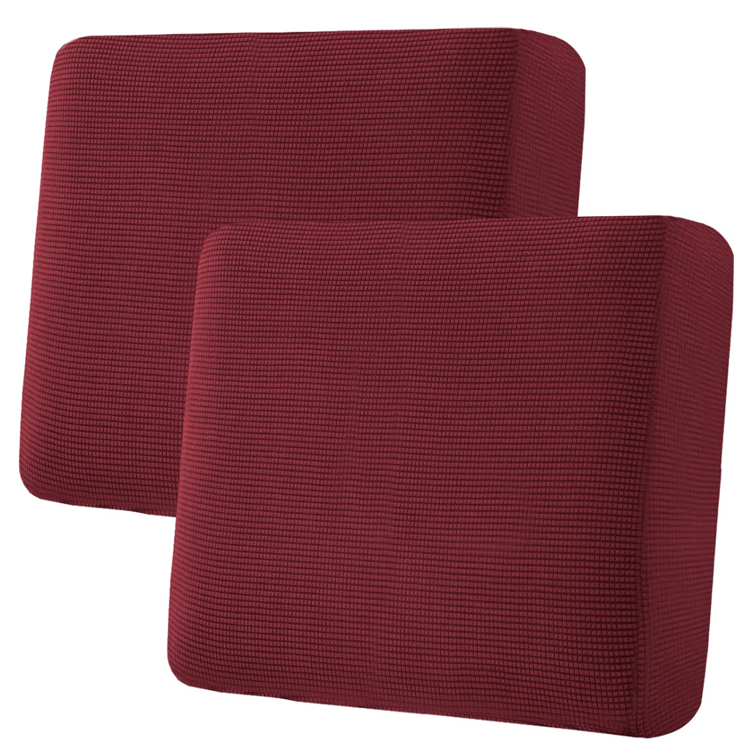 H.VERSAILTEX Super Stretch Individual Seat Cushion Covers, Thick Jacquard Textured Twill Fabric (3 Piece XL Sofa Cushion Covers, Grey)