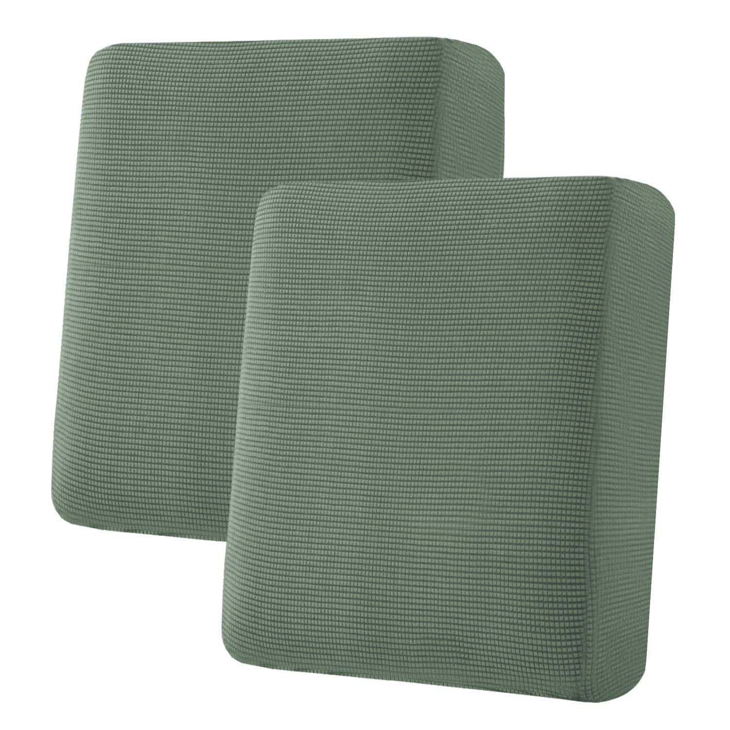 H.VERSAILTEX Super Stretch Individual Seat Cushion Covers, Thick Jacquard Textured Twill Fabric (3 Piece XL Sofa Cushion Covers, Grey)