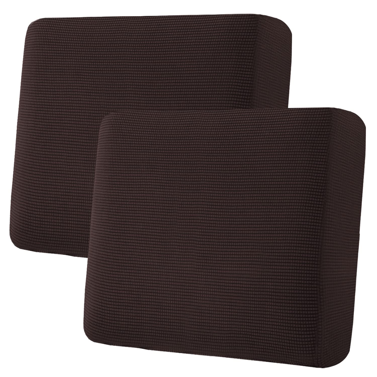 H.VERSAILTEX Super Stretch Individual Seat Cushion Covers, Thick Jacquard Textured Twill Fabric (3 Piece XL Sofa Cushion Covers, Grey)