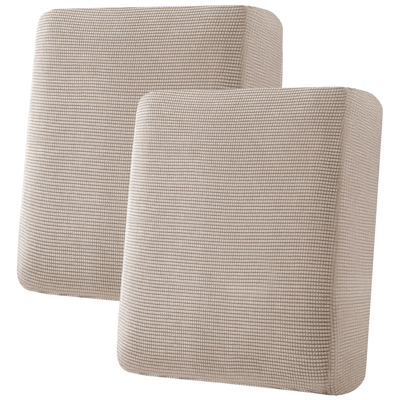 H.VERSAILTEX Super Stretch Individual Seat Cushion Covers, Thick Jacquard Textured Twill Fabric (3 Piece XL Sofa Cushion Covers, Grey)