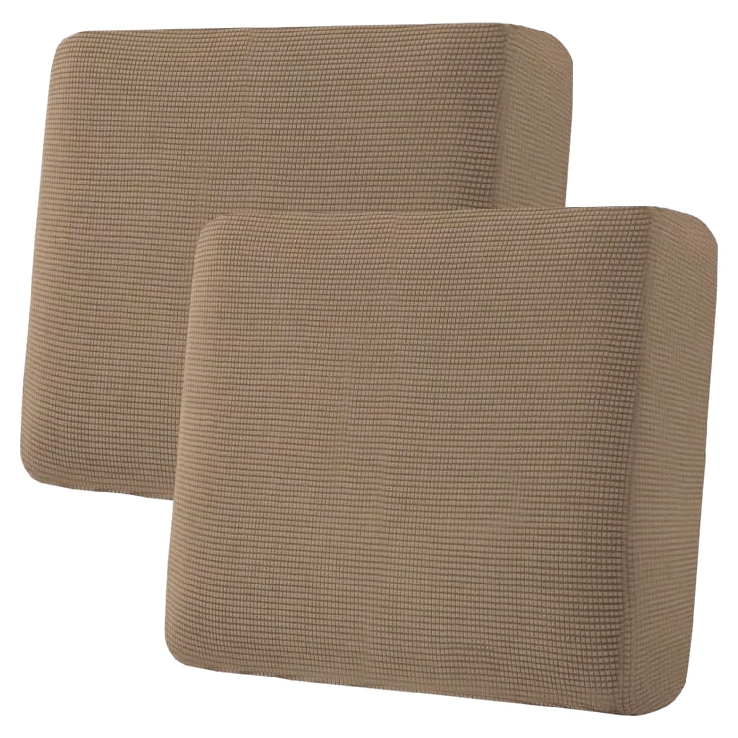 H.VERSAILTEX Super Stretch Individual Seat Cushion Covers, Thick Jacquard Textured Twill Fabric (3 Piece XL Sofa Cushion Covers, Grey)