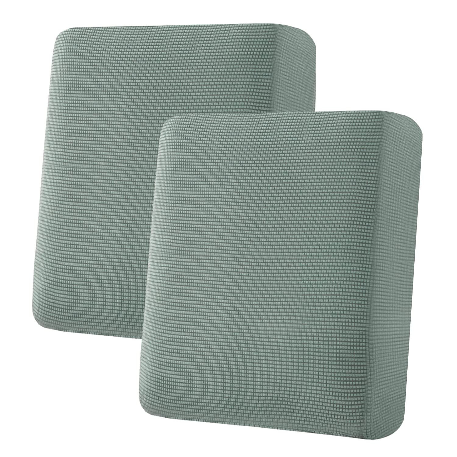 H.VERSAILTEX Super Stretch Individual Seat Cushion Covers, Thick Jacquard Textured Twill Fabric (3 Piece XL Sofa Cushion Covers, Grey)
