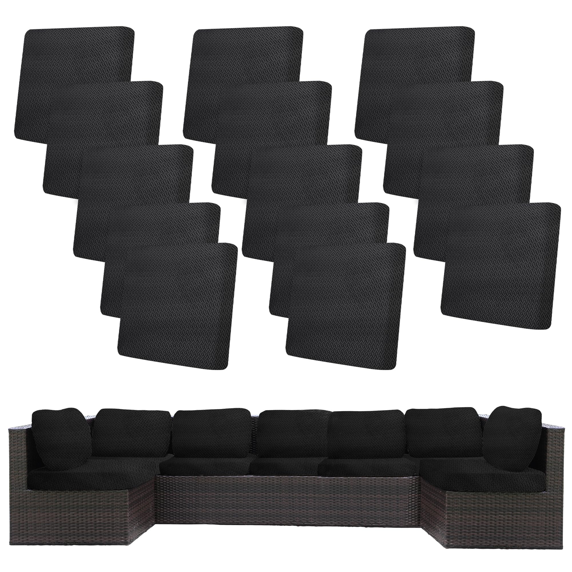 BIETYONE 8Pcs Stretch Patio Cushion Covers,Outdoor Couch Covers Replacement,Outdoor Couch & Sofa Slipcovers,for Patio Furniture Cushion Covers,Washable Reusable Furniture Protector (Vivid, Cover Only)