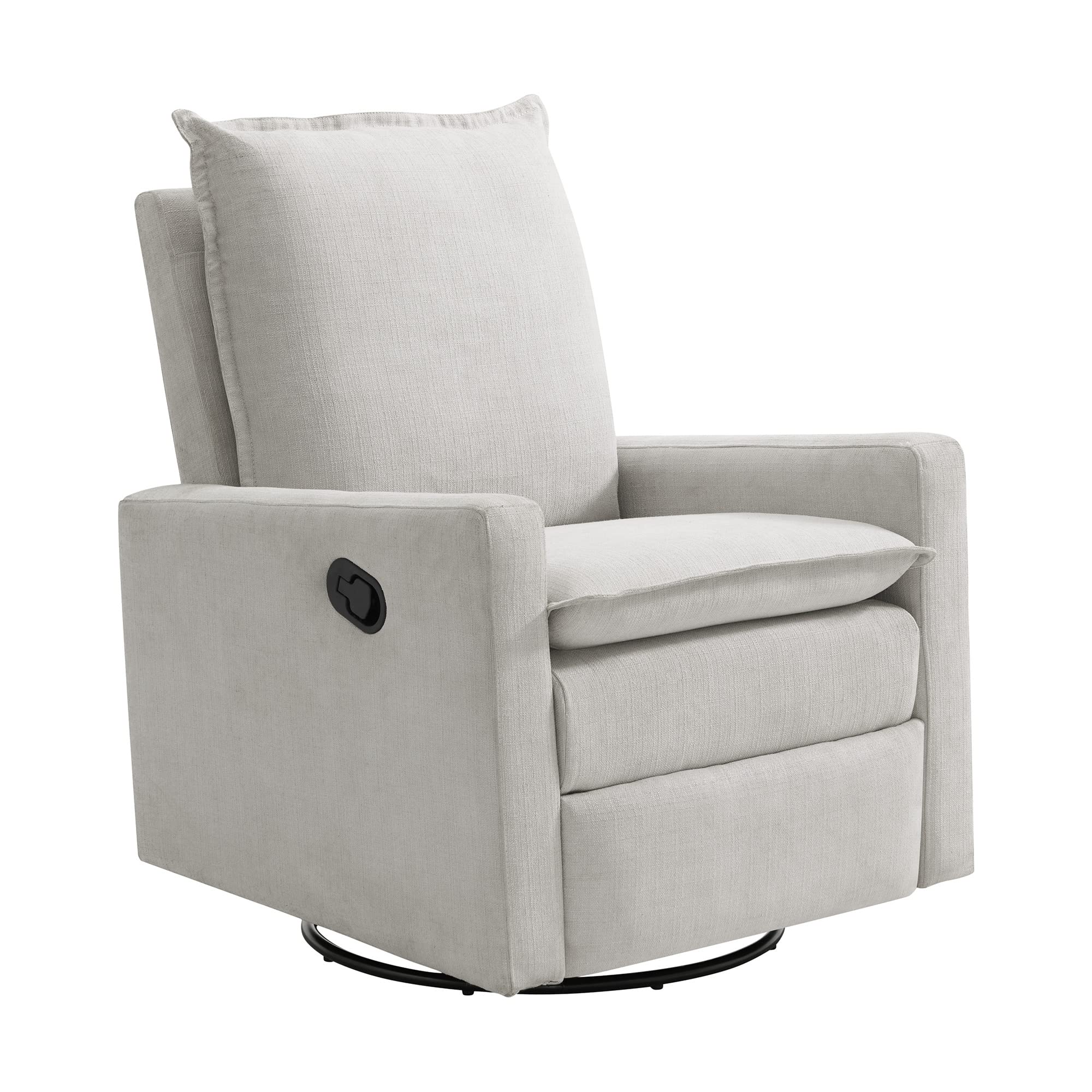 Oxford Baby Uptown Upholstered Glider Recliner Rocking Chair 360° Swivel for Nursery and Living Room - Boucle White