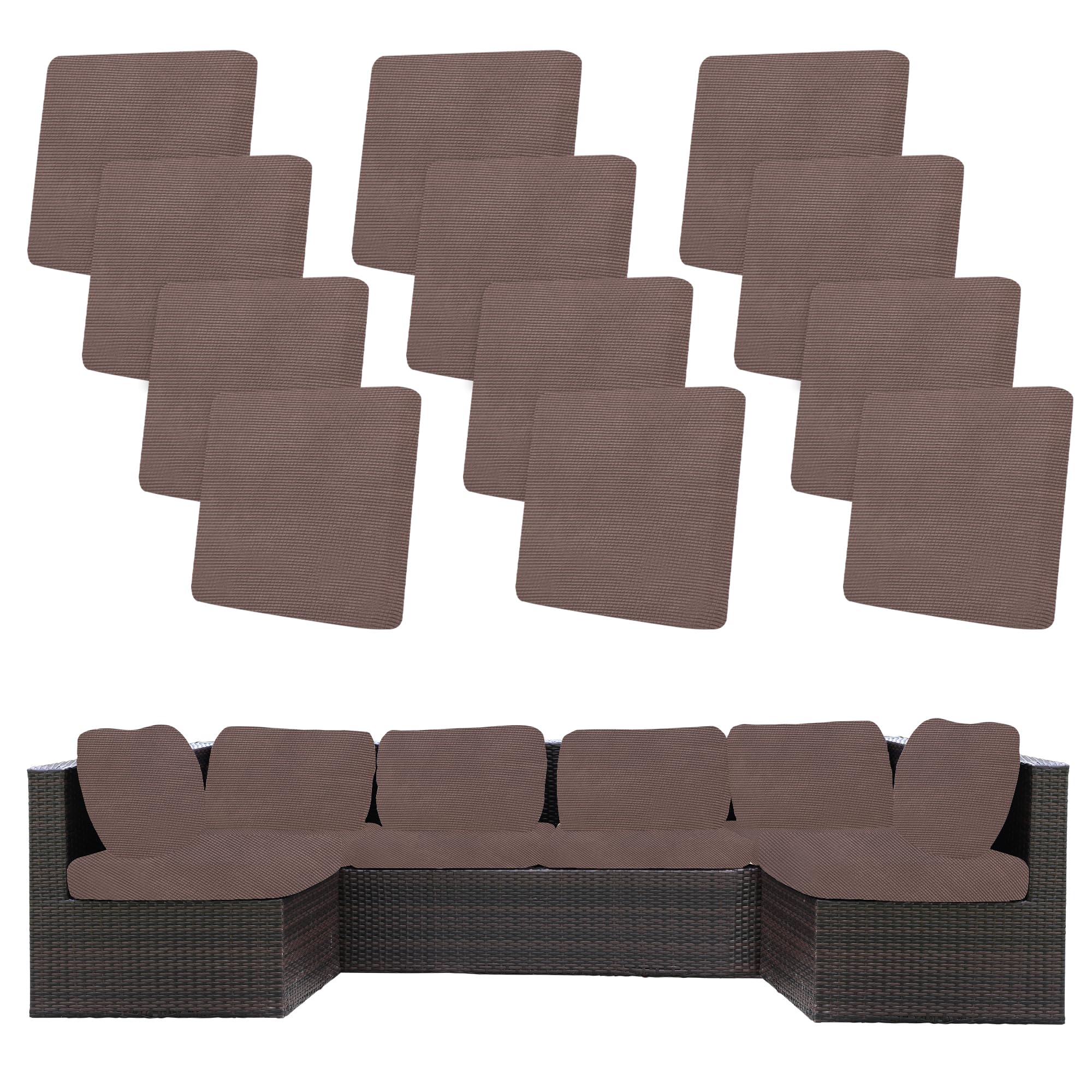 BIETYONE 8Pcs Stretch Patio Cushion Covers,Outdoor Couch Covers Replacement,Outdoor Couch & Sofa Slipcovers,for Patio Furniture Cushion Covers,Washable Reusable Furniture Protector (Vivid, Cover Only)