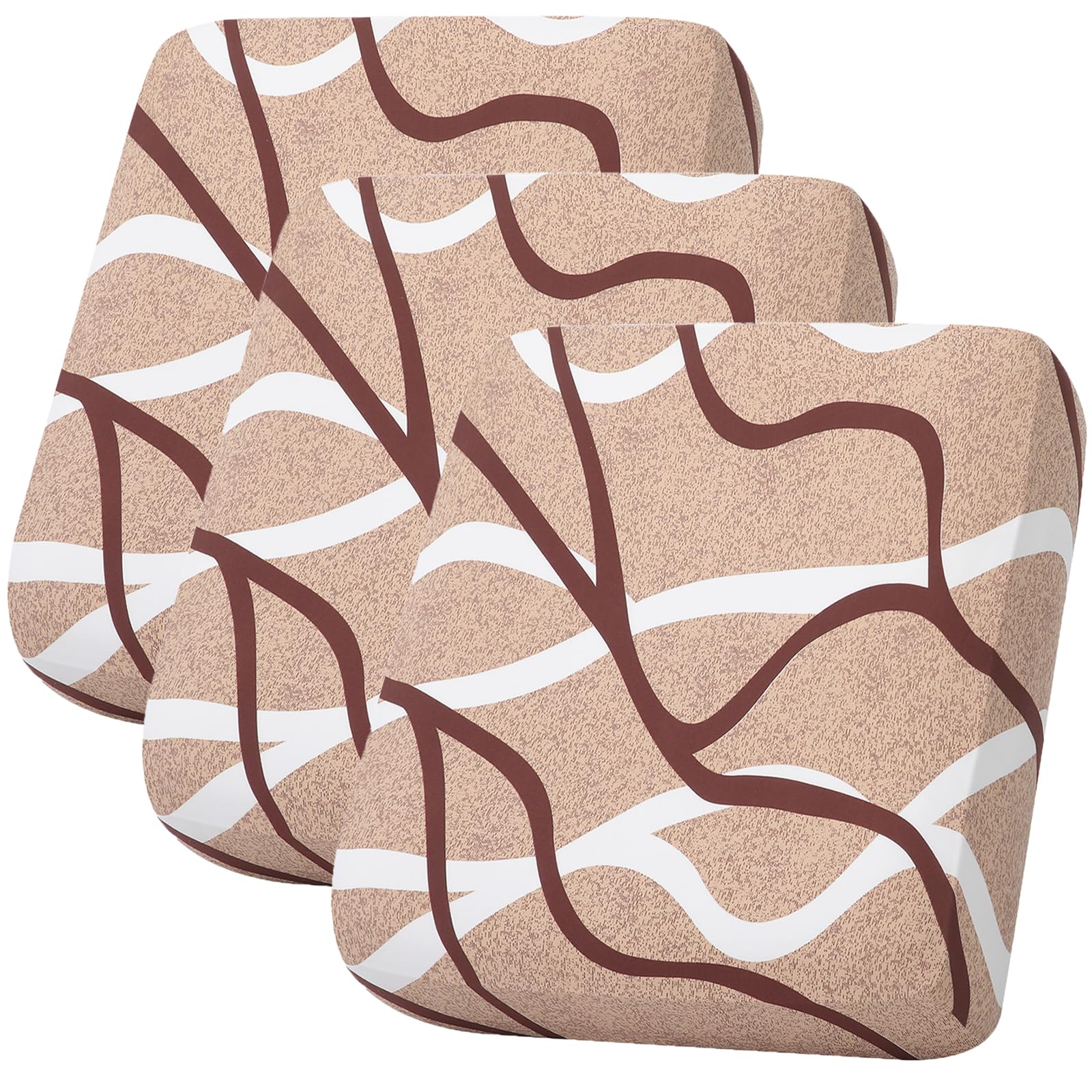 hyha Printed Couch Cushion Covers, Floral Sofa Covers Washable for 3 Cushion Couch, Stretch Pattern Outdoor Cushion Covers for Patio Furniture with Elastic Bottom(3 Packs, Paisley)