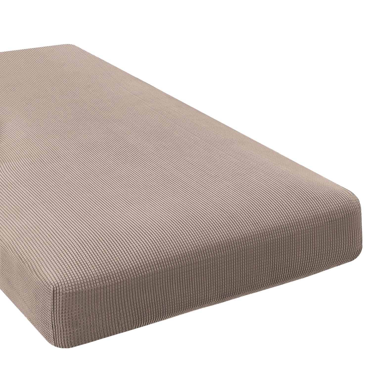 H.VERSAILTEX Super Stretch Individual Seat Cushion Covers, Thick Jacquard Textured Twill Fabric (3 Piece XL Sofa Cushion Covers, Grey)