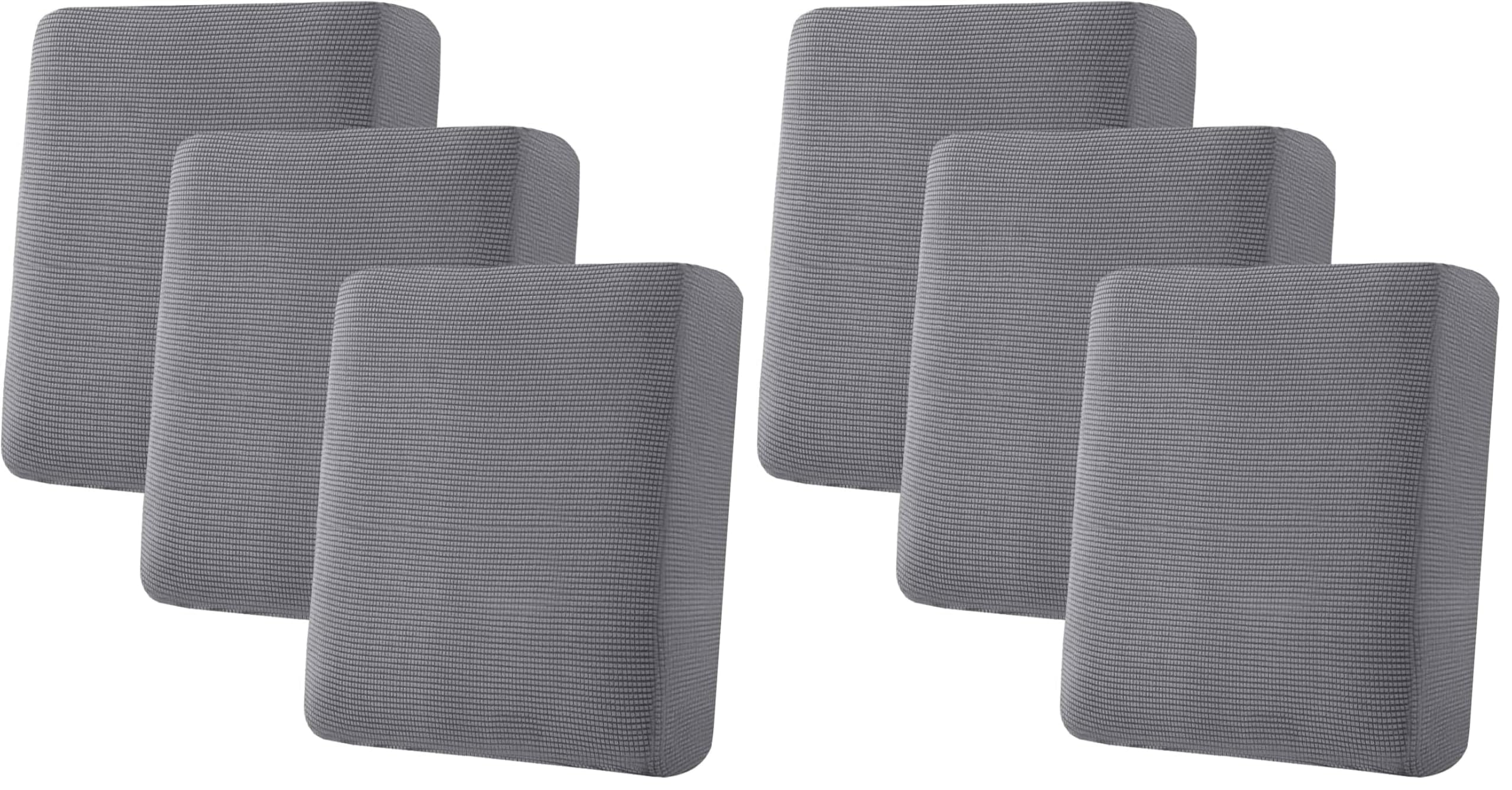H.VERSAILTEX Super Stretch Individual Seat Cushion Covers, Thick Jacquard Textured Twill Fabric (3 Piece XL Sofa Cushion Covers, Grey)