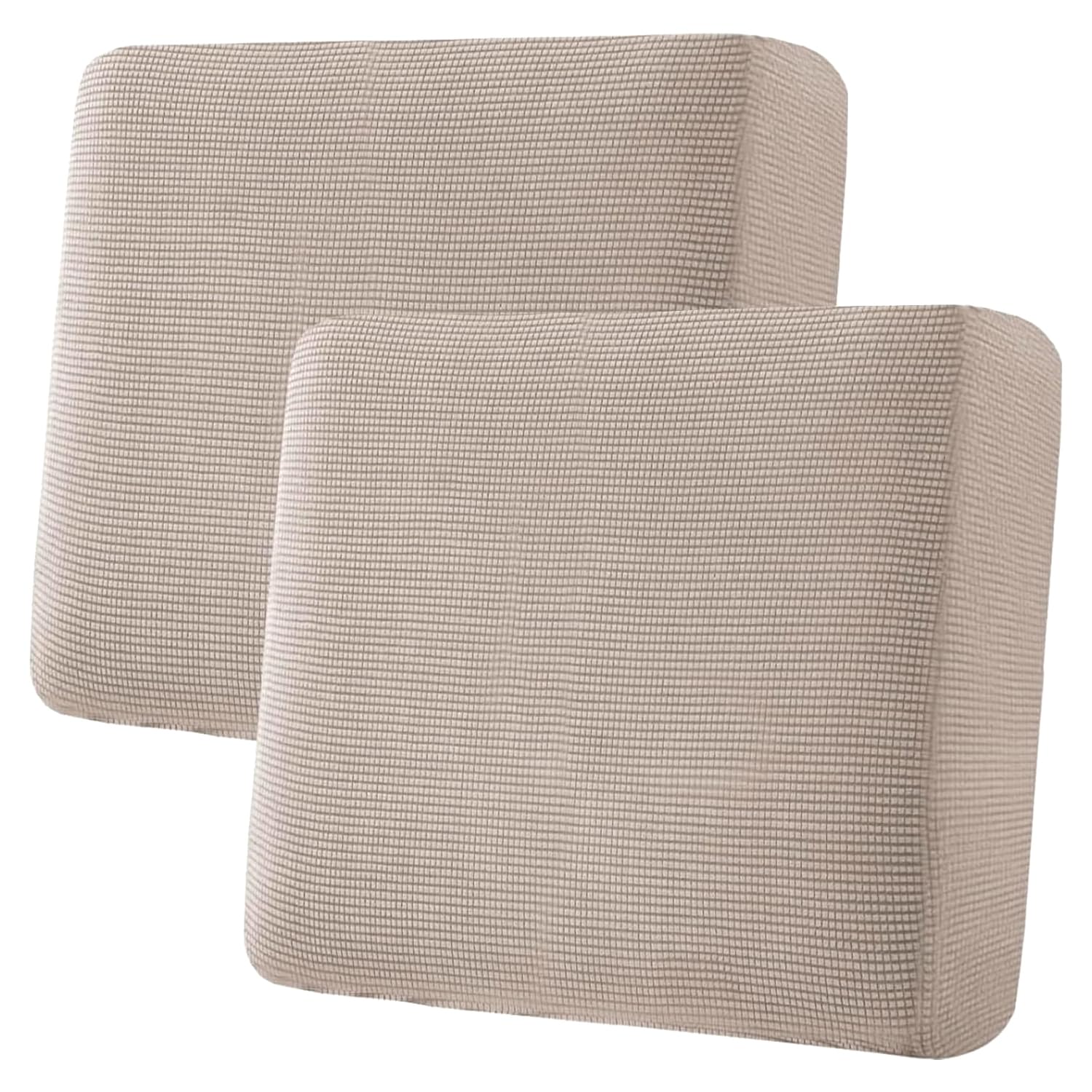 H.VERSAILTEX Super Stretch Individual Seat Cushion Covers, Thick Jacquard Textured Twill Fabric (3 Piece XL Sofa Cushion Covers, Grey)