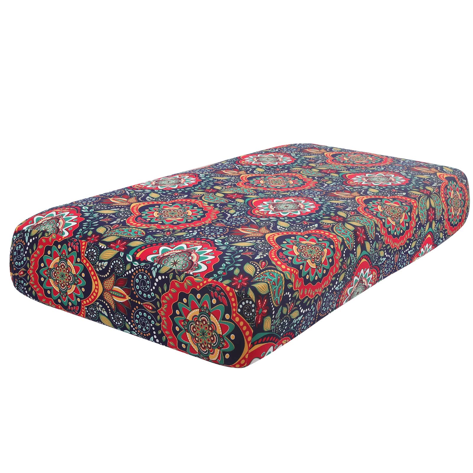 hyha Printed Couch Cushion Covers, Floral Sofa Covers Washable for 3 Cushion Couch, Stretch Pattern Outdoor Cushion Covers for Patio Furniture with Elastic Bottom(3 Packs, Paisley)