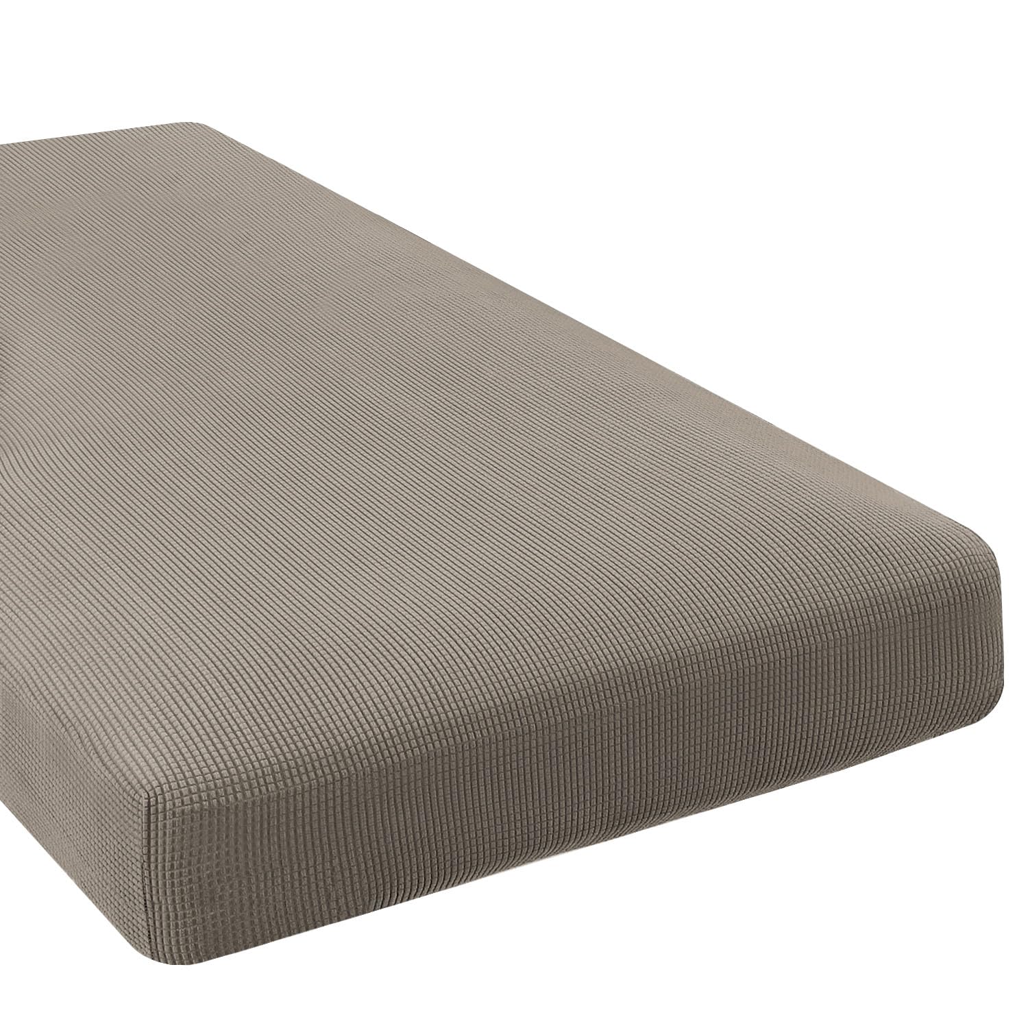 H.VERSAILTEX Super Stretch Individual Seat Cushion Covers, Thick Jacquard Textured Twill Fabric (3 Piece XL Sofa Cushion Covers, Grey)