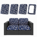 hyha 8Pcs Patio Cushion Covers, Stretch Outdoor Couch Cushion Covers Replacement, Washable Outdoor Chair/Sofa Slipcovers for Patio Furniture Cushions Protector with Elastic Bottom(Floral,Cover Only)