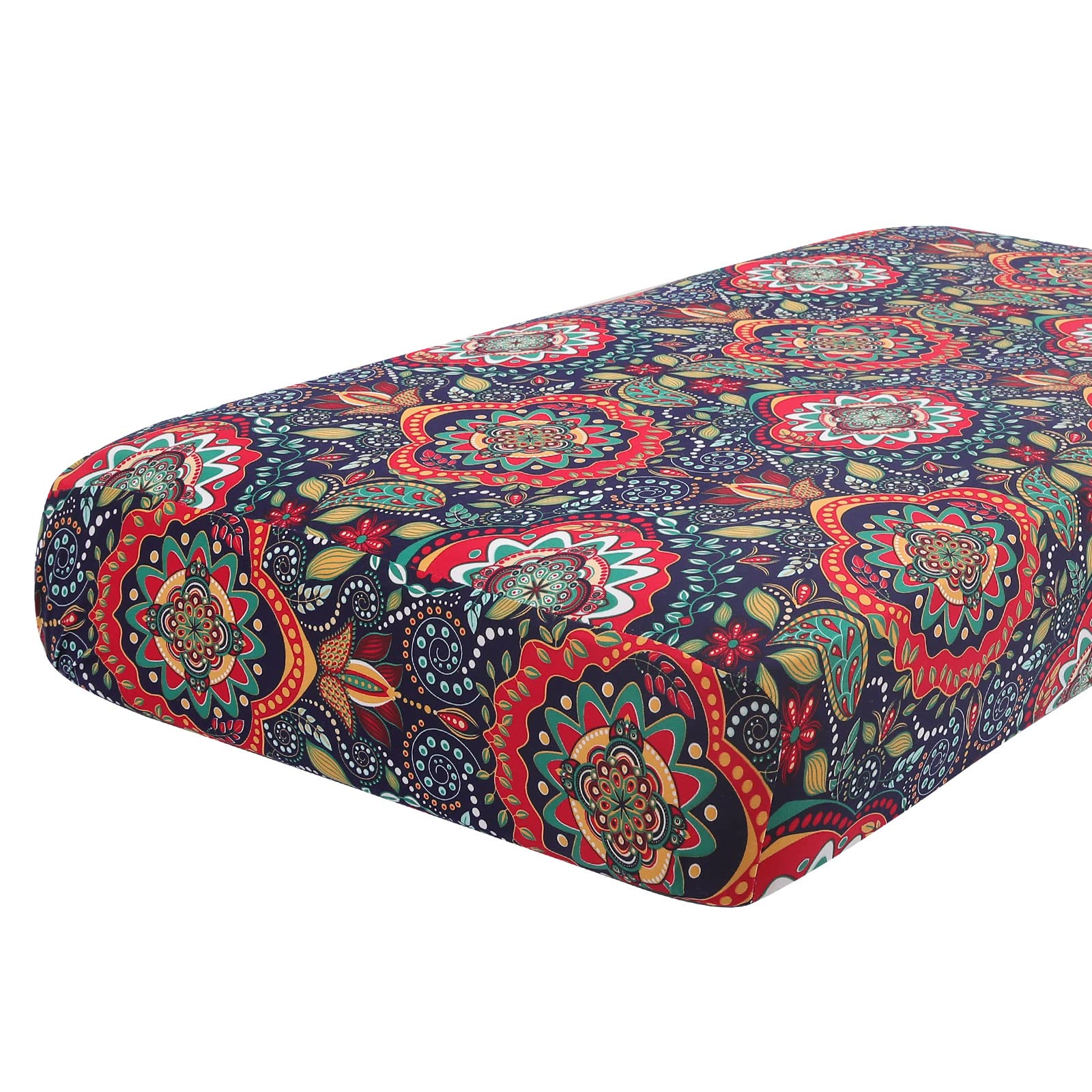 hyha Printed Couch Cushion Covers, Floral Sofa Covers Washable for 3 Cushion Couch, Stretch Pattern Outdoor Cushion Covers for Patio Furniture with Elastic Bottom(3 Packs, Paisley)